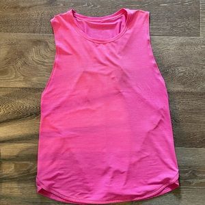 Lululemon hot pink tank top with silver reflective